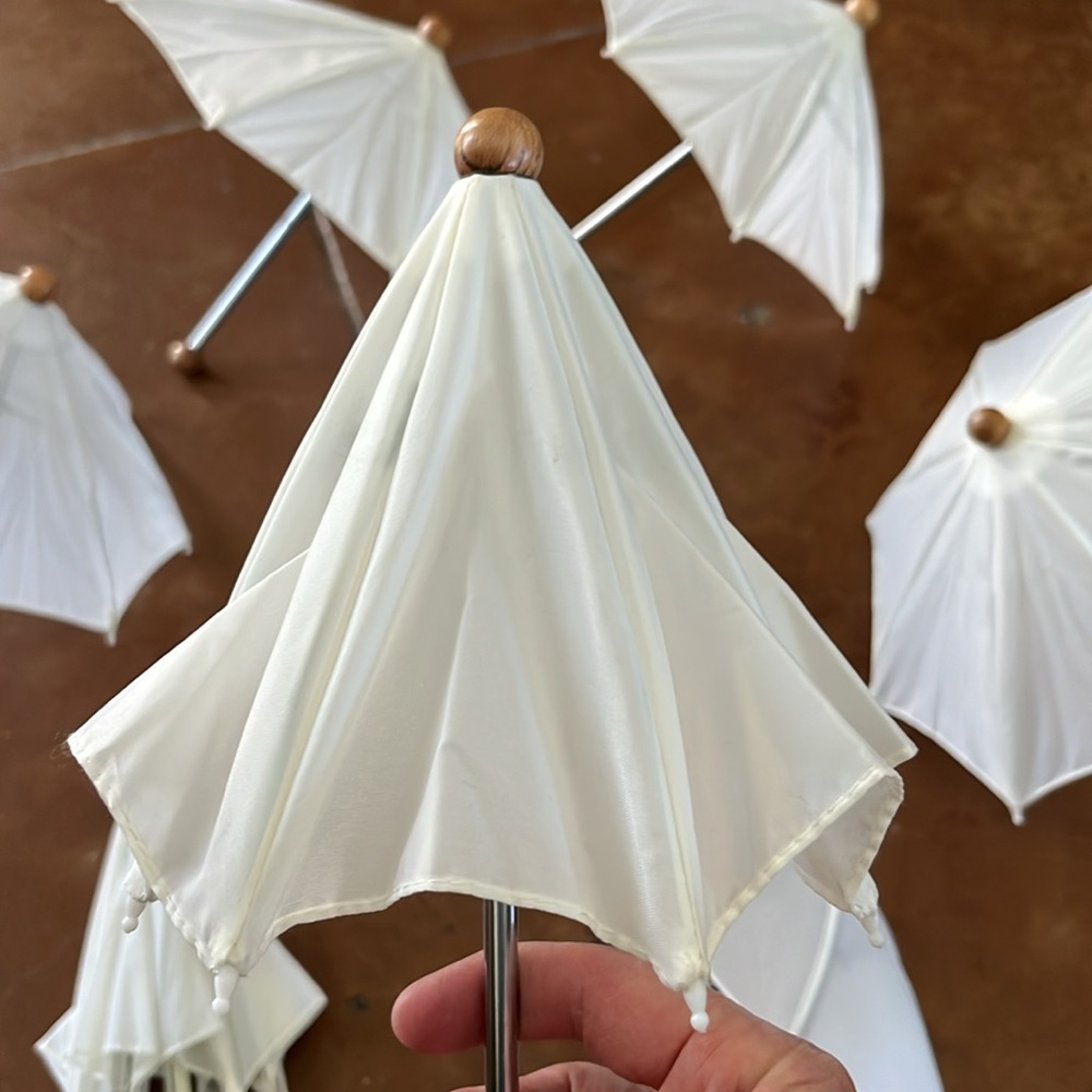 Lot 6 Miniature Parasols Umbrellas Baby Wedding SHOWER Party Favors Doll Accents - Picture 13 of 16